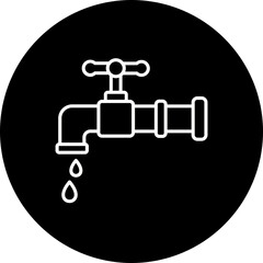 Water Tap Line Inverted Icon