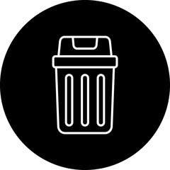 Trash Bin Line Inverted Icon