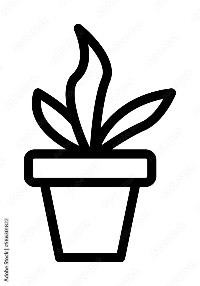 Aufkleber plant in the pot icon. element of science icon for mobile concept and web apps. thin line plant in t