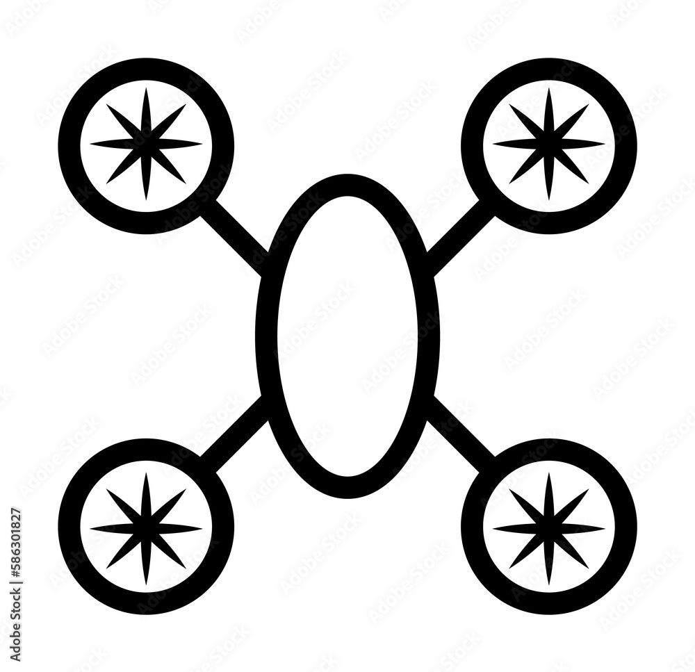 Poster quadrupter icon. element of science icon for mobile concept and web apps. thin line quadrupter icon 