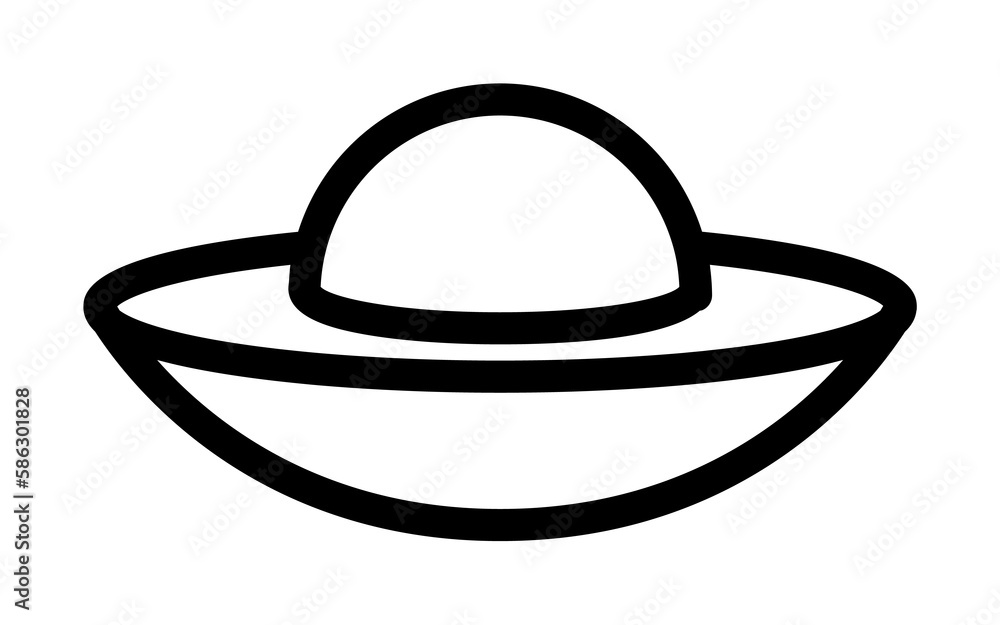 Poster flying saucer icon. element of science icon for mobile concept and web apps. thin line flying saucer