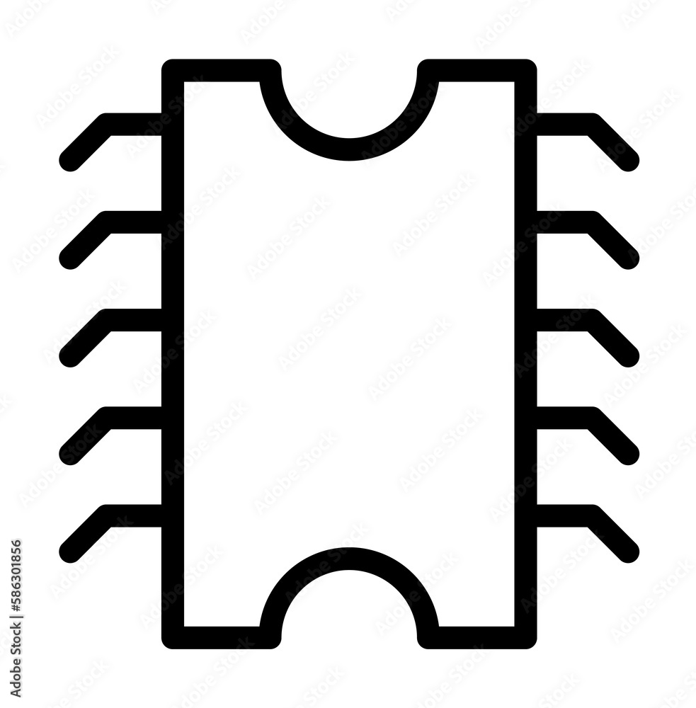 Aufkleber chip icon. element of science icon for mobile concept and web apps. thin line chip icon can be used 