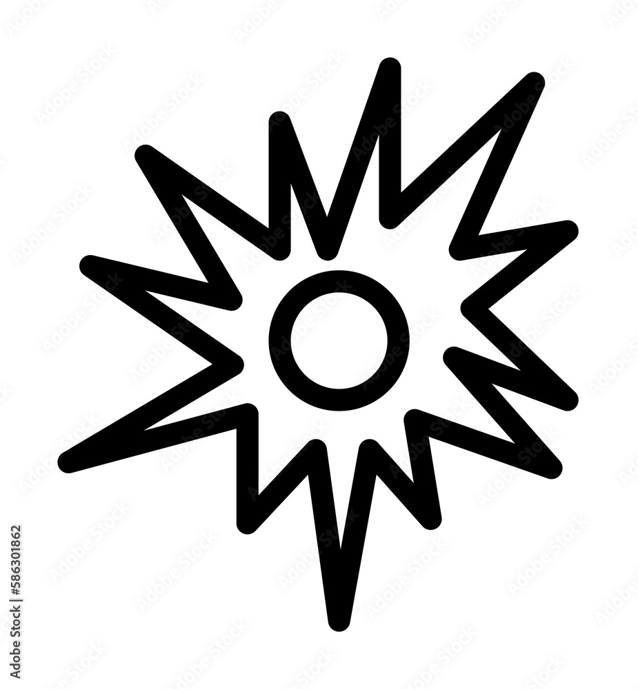 Poster the sun icon. element of science icon for mobile concept and web apps. thin line the sun icon can be