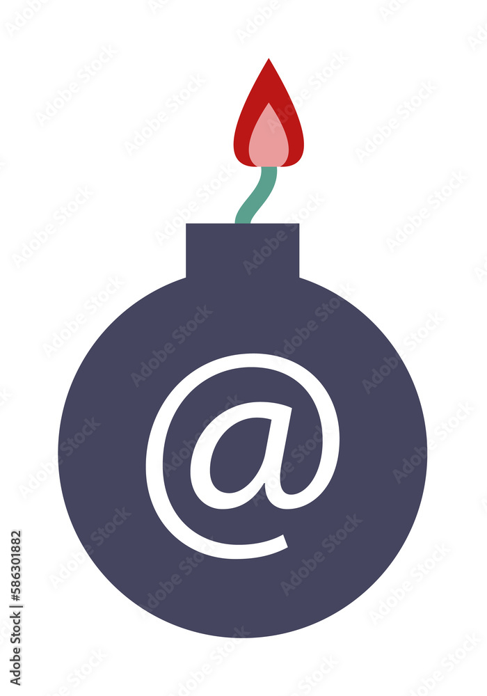 Aufkleber bomb in the mail icon. element of cyber security icon for mobile concept and web apps. colored bomb 