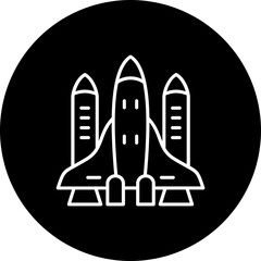 Obraz na płótnie Canvas Spacecraft Line Inverted Icon
