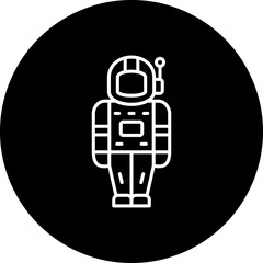 Space Suit Line Inverted Icon