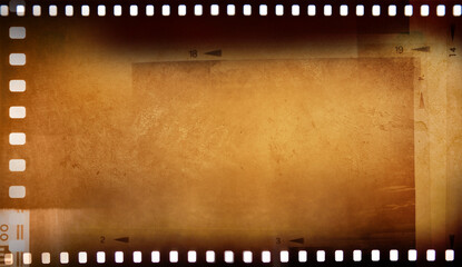 Film negative frames brown background