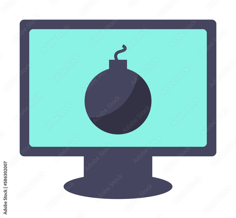 Aufkleber bomb in the computer icon. element of cyber security icon for mobile concept and web apps. colored b