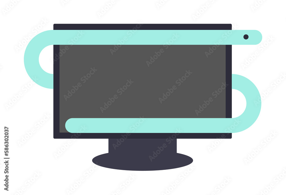 Poster the worm in the computer icon. element of cyber security icon for mobile concept and web apps. color