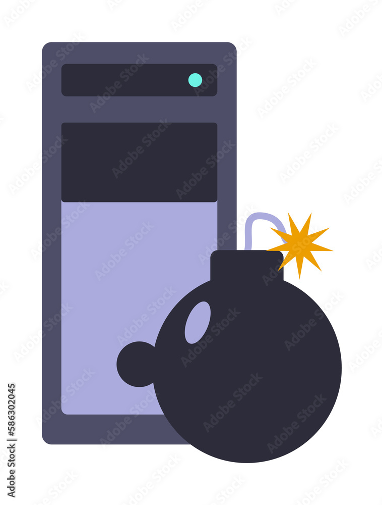 Aufkleber bomb in the computer icon. element of cyber security icon for mobile concept and web apps. colored b