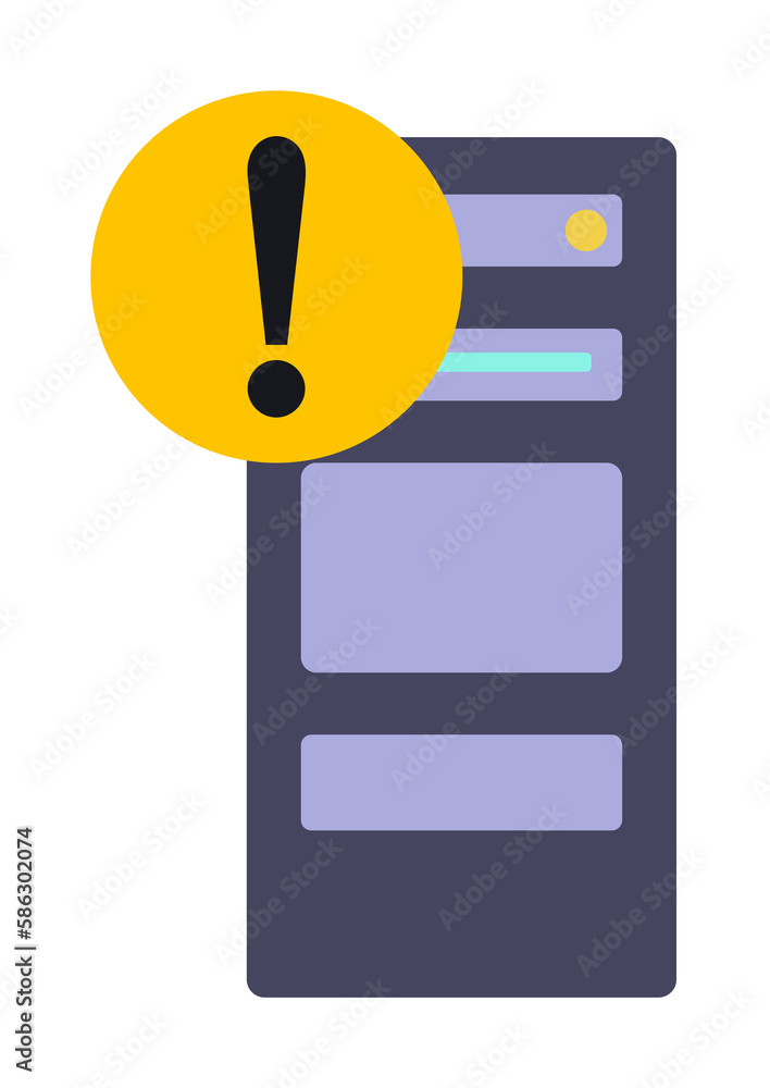 Aufkleber exclamation point on computer icon. element of cyber security icon for mobile concept and web apps. 