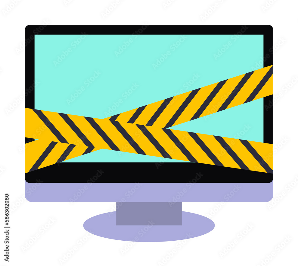 Poster ribbon on the monitor icon. element of cyber security icon for mobile concept and web apps. colored 
