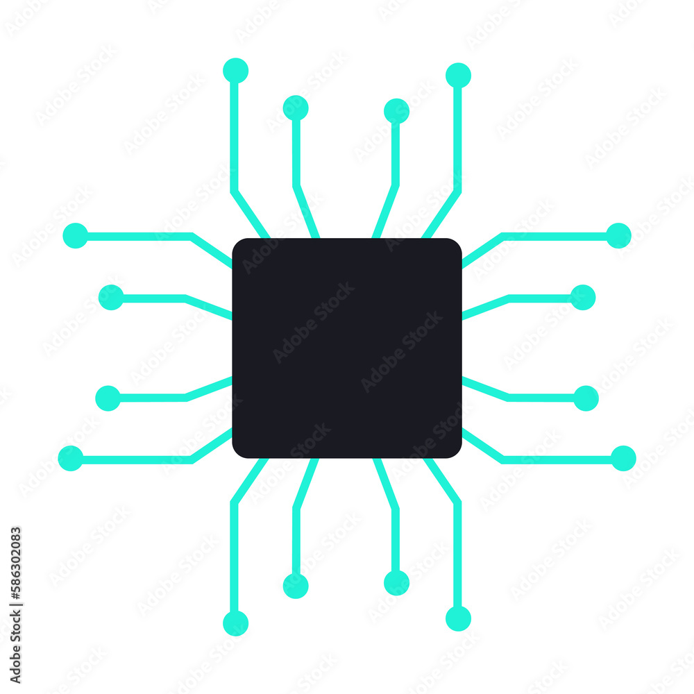 Aufkleber chip icon. element of cyber security icon for mobile concept and web apps. colored chip icon can be 