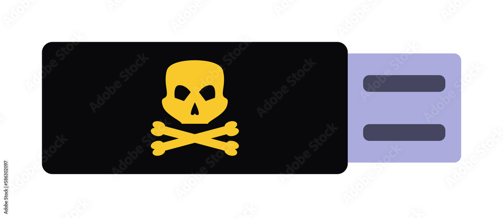 Poster infected flash card icon. element of cyber security icon for mobile concept and web apps. colored in