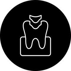Dental Filling Line Inverted Icon