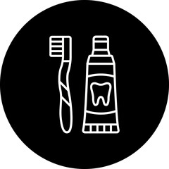 Dental Hygiene Line Inverted Icon