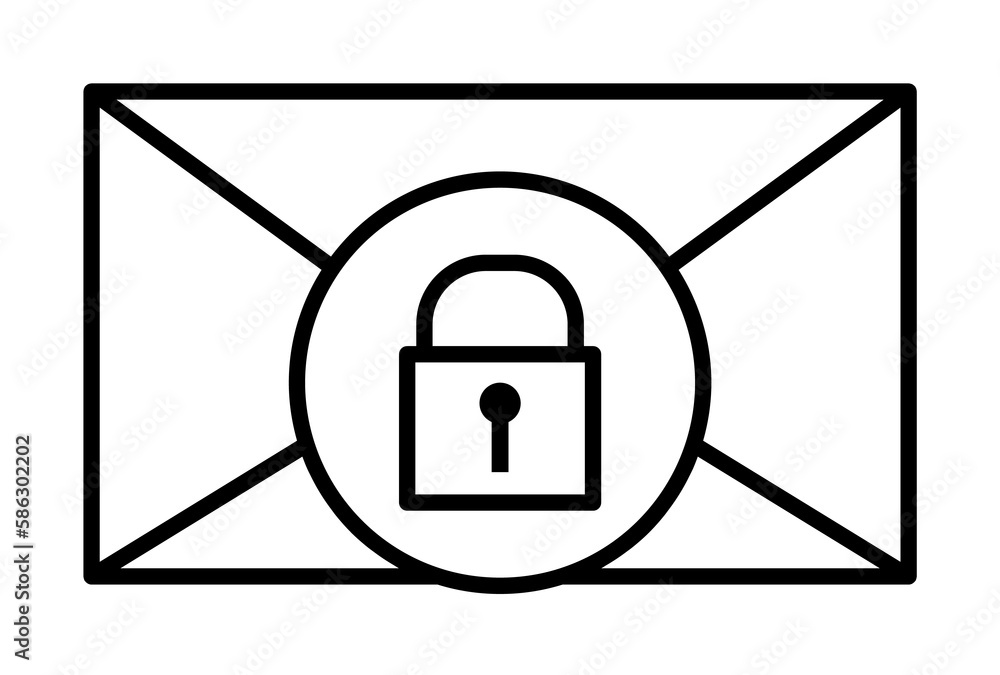 Poster pismo lock icon. element of cyber security icon for mobile concept and web apps. thin line pismo loc