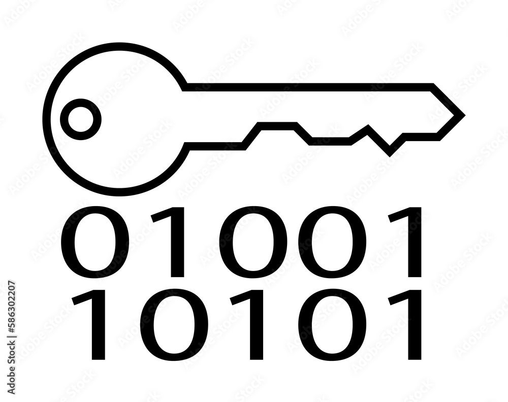 Poster electronic key icon. element of cyber security icon for mobile concept and web apps. thin line elect