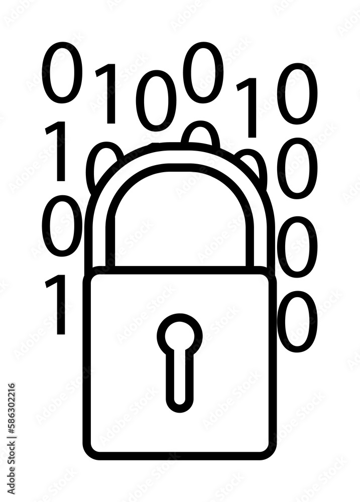 Aufkleber digital lock icon. element of cyber security icon for mobile concept and web apps. thin line digital