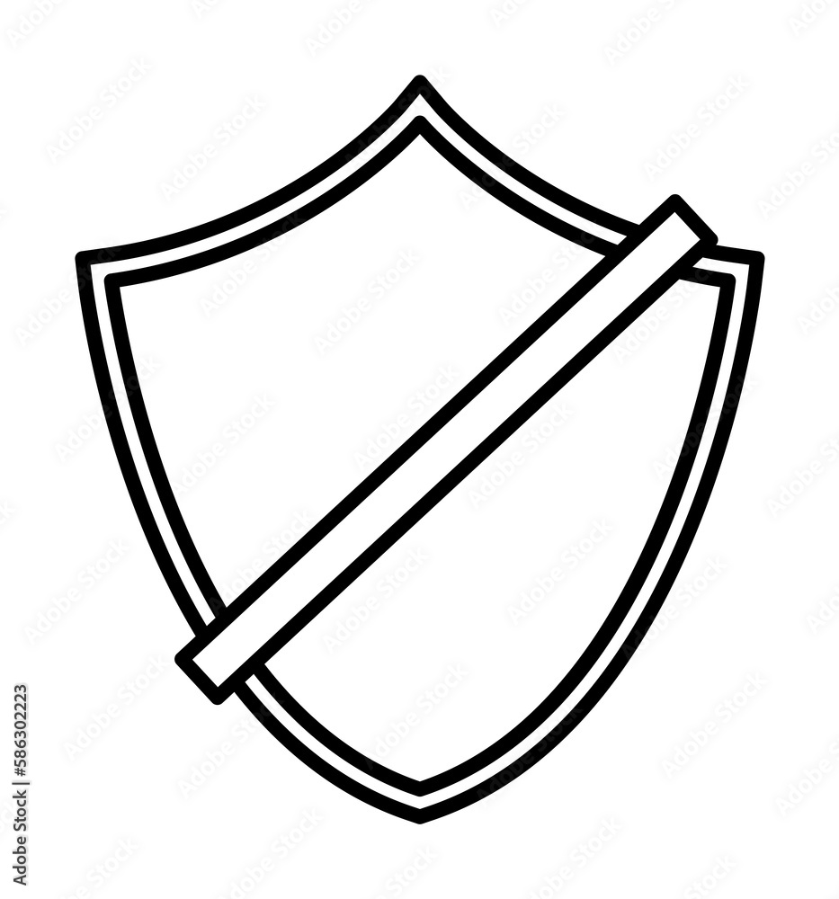Aufkleber disconnection of the shield icon. element of cyber security icon for mobile concept and web apps. th