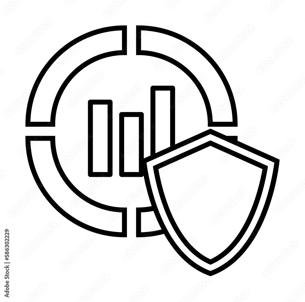 Poster protection of financial indicators icon. element of cyber security icon for mobile concept and web a