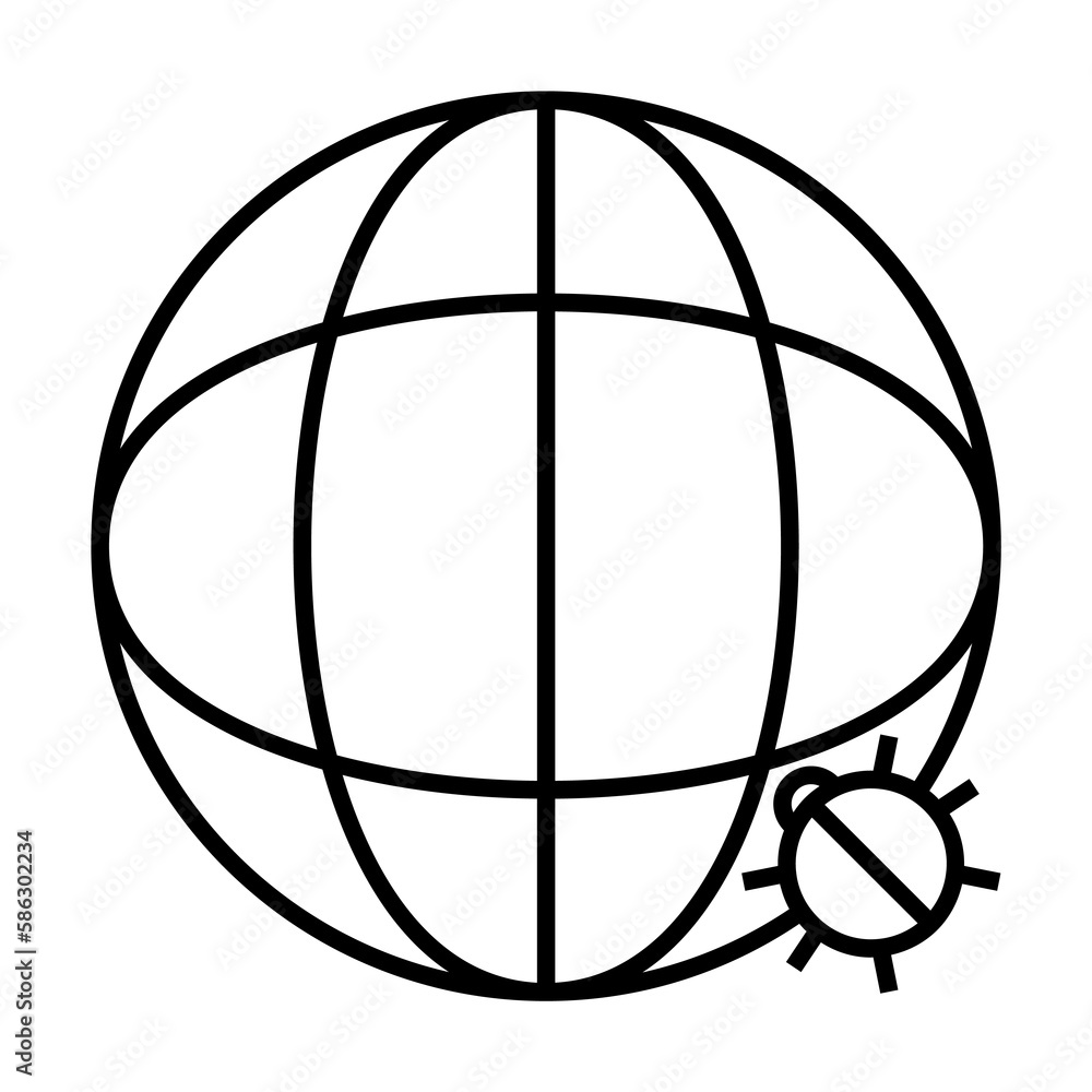 Aufkleber global beetle icon. element of cyber security icon for mobile concept and web apps. thin line global