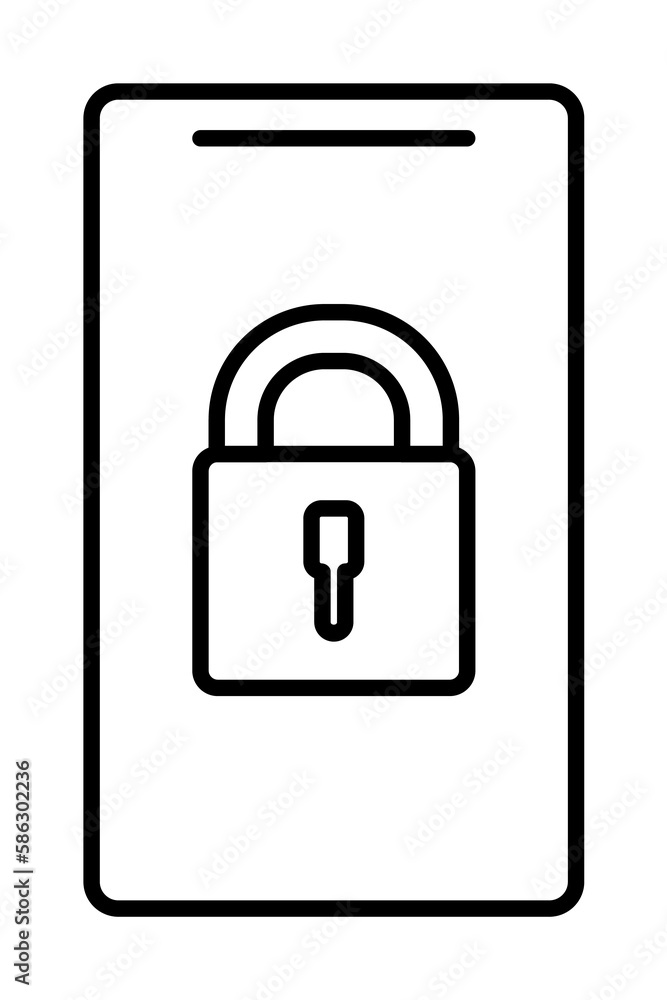 Aufkleber lock in a smart phone icon. element of cyber security icon for mobile concept and web apps. thin lin