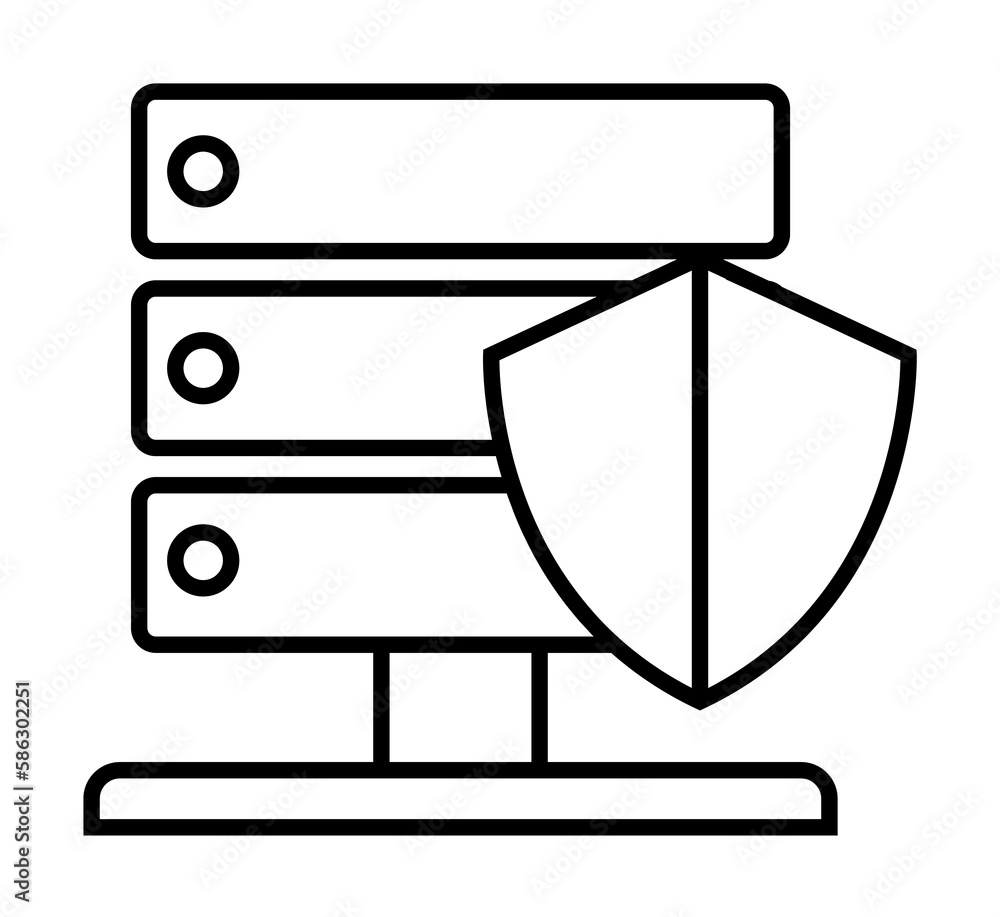 Poster shield protection icon. element of cyber security icon for mobile concept and web apps. thin line sh