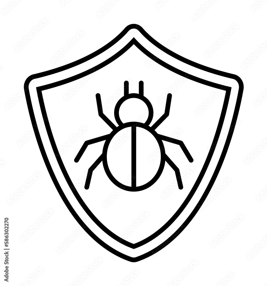Aufkleber spy in shield icon. element of cyber security icon for mobile concept and web apps. thin line spy in