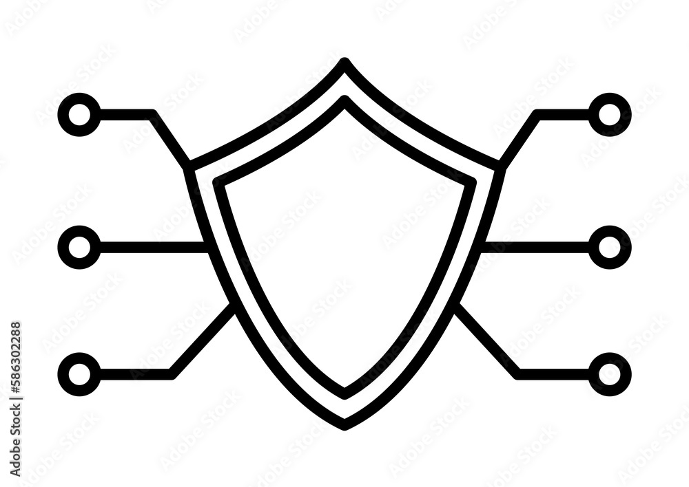 Aufkleber shield all system icon. element of cyber security icon for mobile concept and web apps. thin line sh