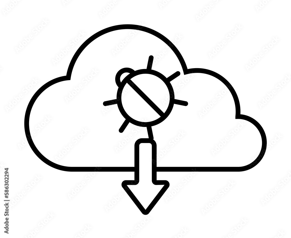 Aufkleber bug download from cloud icon. element of cyber security icon for mobile concept and web apps. thin l