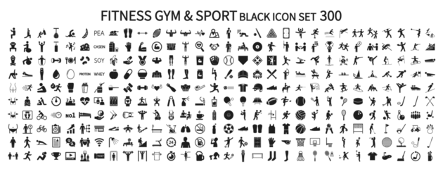 Poster Icon set related to fitness gyms and sports © SUE