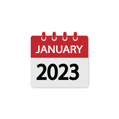 Calendar 2023 icon. Schedule icon isolated on gray background. Flat design. Vector illustration.