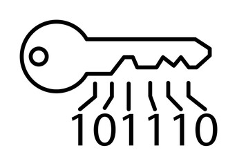 electronic key icon. Element of cyber security icon for mobile concept and web apps. Thin line electronic key icon can be used for web and mobile