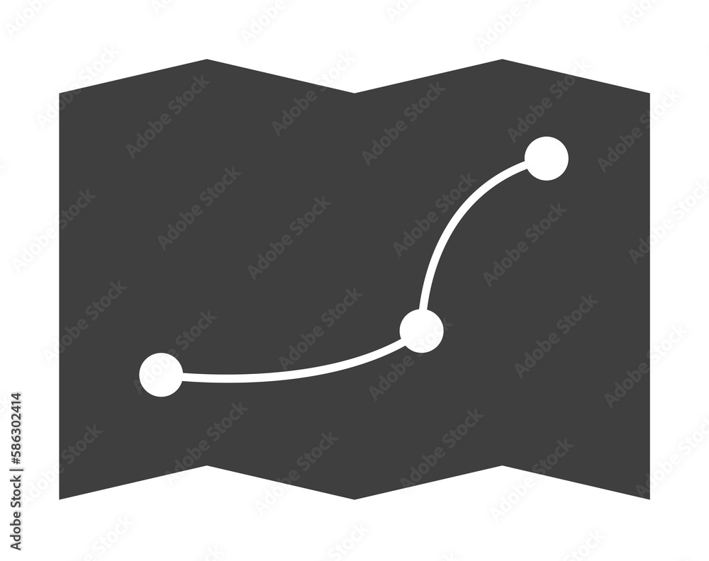 Poster point way on map icon. one of the collection icons for websites, web design, mobile app