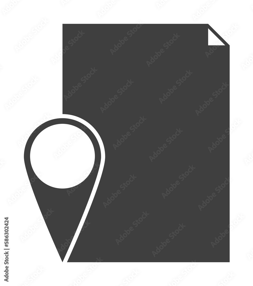 Poster pin on paper icon. one of the collection icons for websites, web design, mobile app