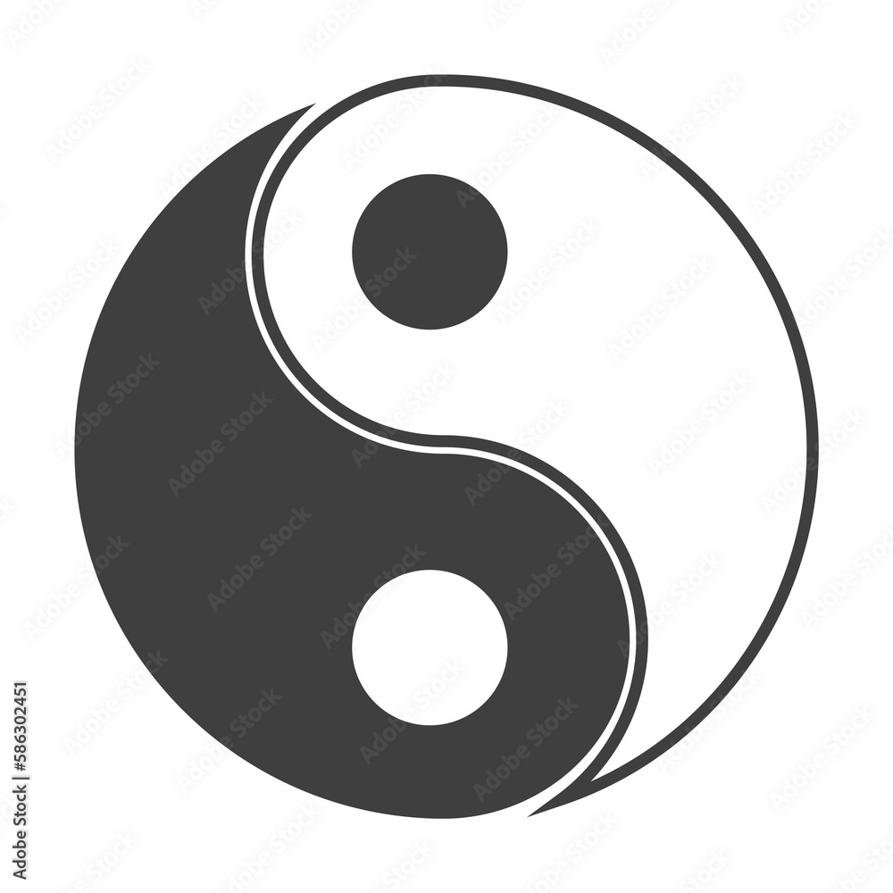 Poster yin yang icon. one of the collection icons for websites, web design, mobile app