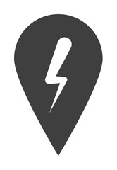 lightning on pin icon. One of the collection icons for websites, web design, mobile app