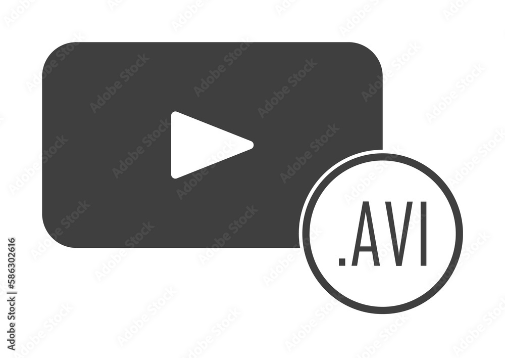 Aufkleber avi file icon. one of the collection icons for websites, web design, mobile app