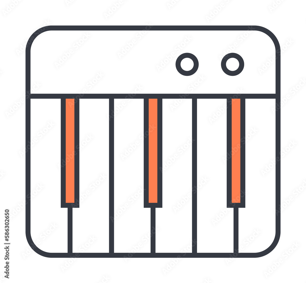 Aufkleber synthesizer key icon. element of web icon with one color for mobile concept and web apps. thin line 