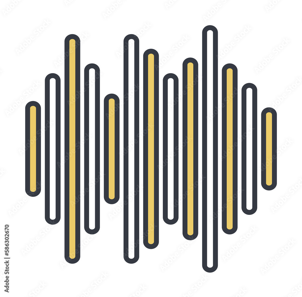 Aufkleber sound waves icon. element of web icon with one color for mobile concept and web apps. thin line soun