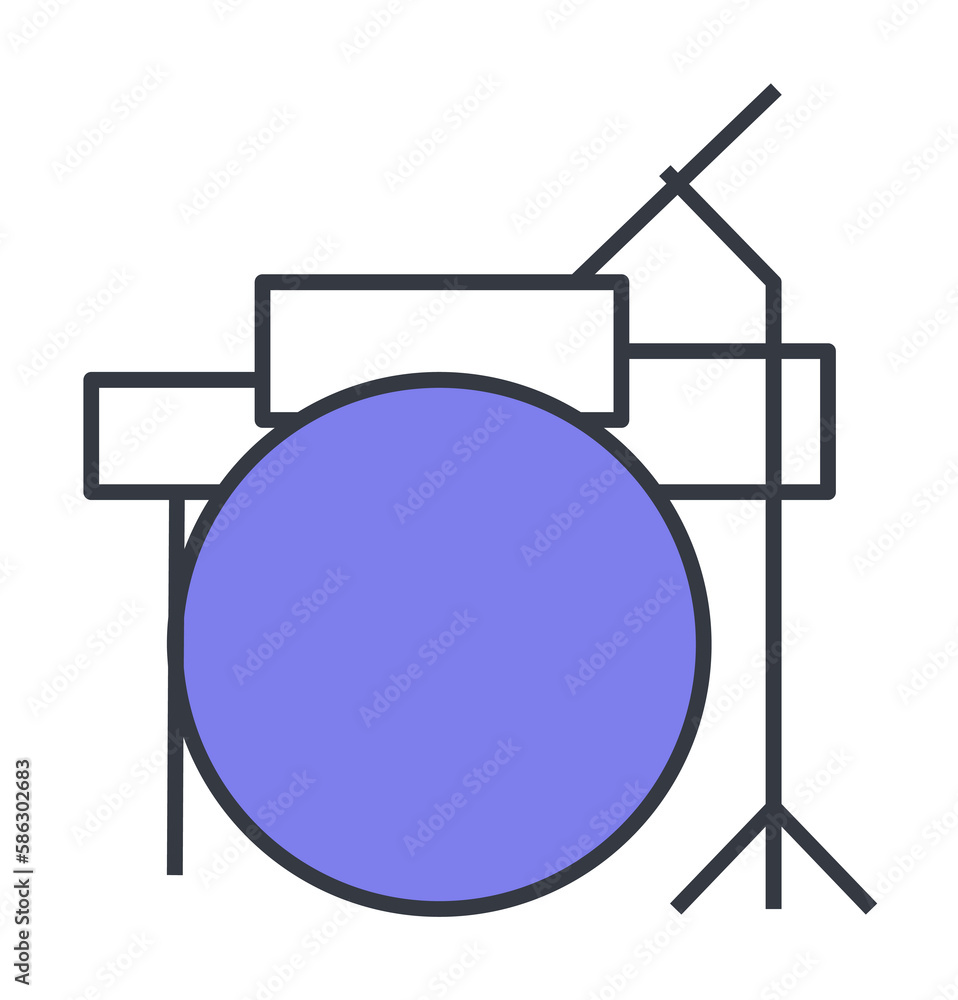 Aufkleber drums icon. element of web icon with one color for mobile concept and web apps. thin line drums icon