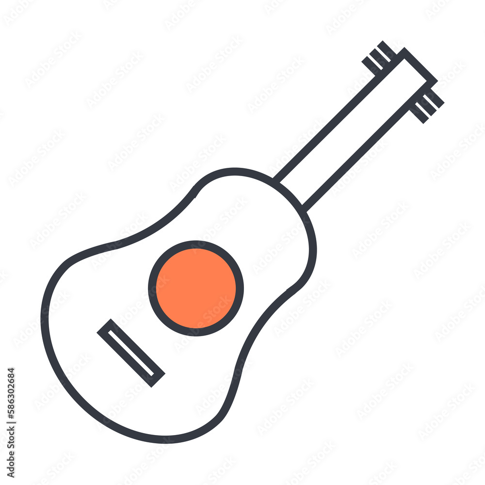 Poster guitar icon. element of web icon with one color for mobile concept and web apps. thin line guitar ic