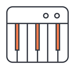 synthesizer key icon. Element of web icon with one color for mobile concept and web apps. Thin line synthesizer key icon can be used for web and mobile. Premium icon