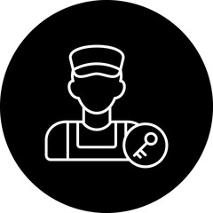 Locksmith Line Inverted Icon