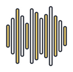 sound waves icon. Element of web icon with one color for mobile concept and web apps. Thin line sound waves icon can be used for web and mobile. Premium icon