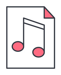 music file icon. Element of web icon with one color for mobile concept and web apps. Thin line music file icon can be used for web and mobile. Premium icon
