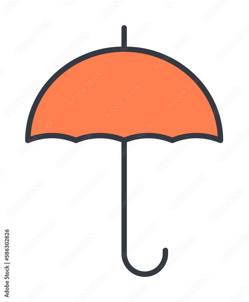 Poster umbrella icon. element of web icon with one color for mobile concept and web apps. thin line umbrell