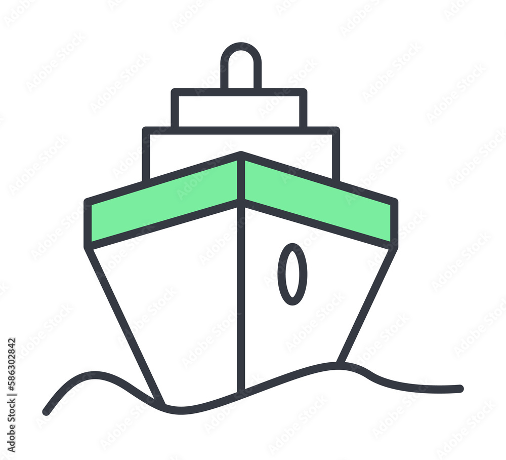 Poster ship icon. element of web icon with one color for mobile concept and web apps. thin line ship icon c