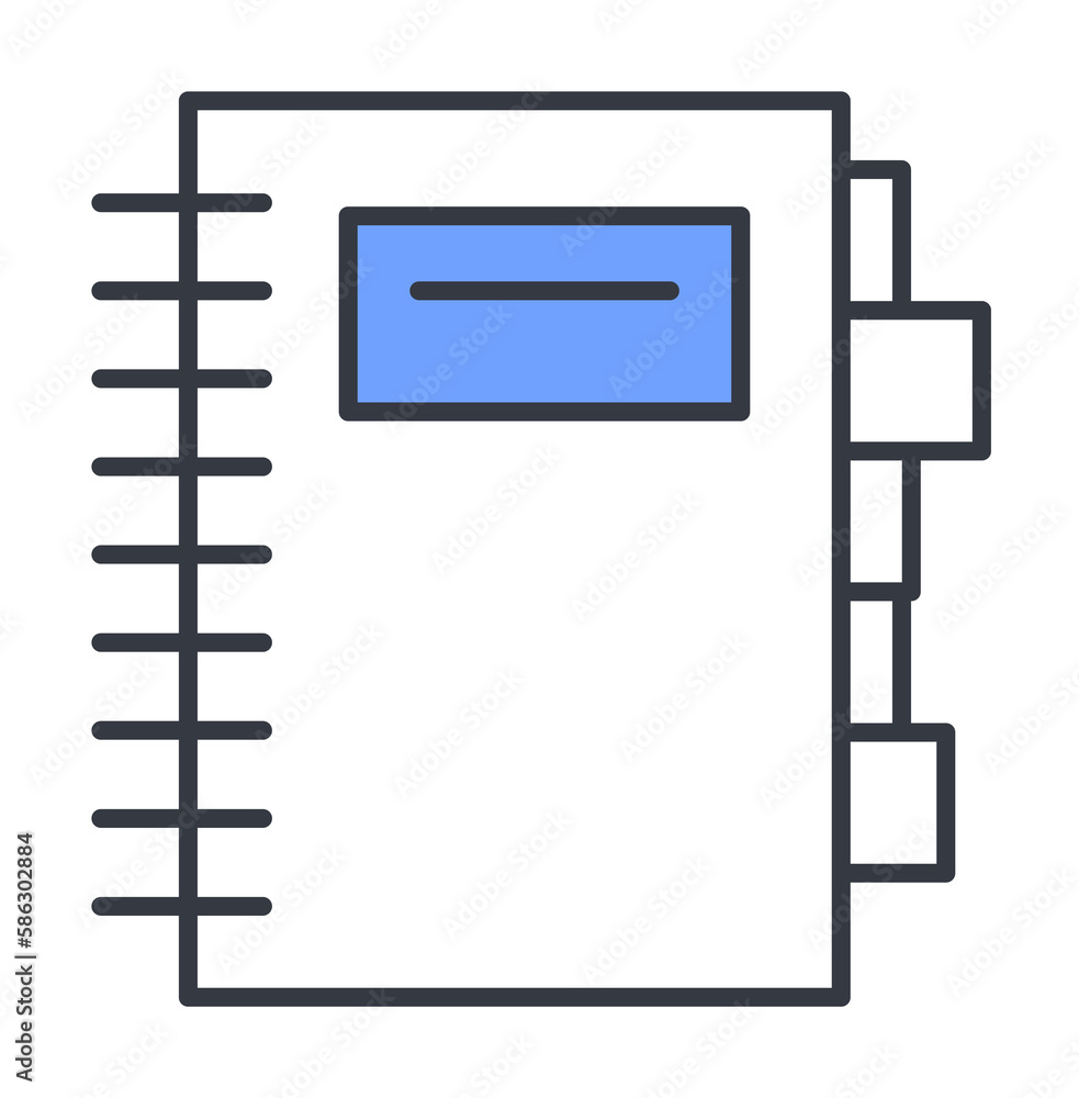 Aufkleber the address book icon. element of web icon with one color for mobile concept and web apps. thin line